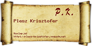 Plesz Krisztofer névjegykártya