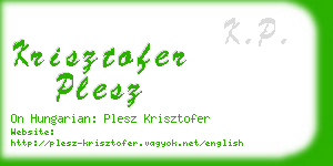 krisztofer plesz business card